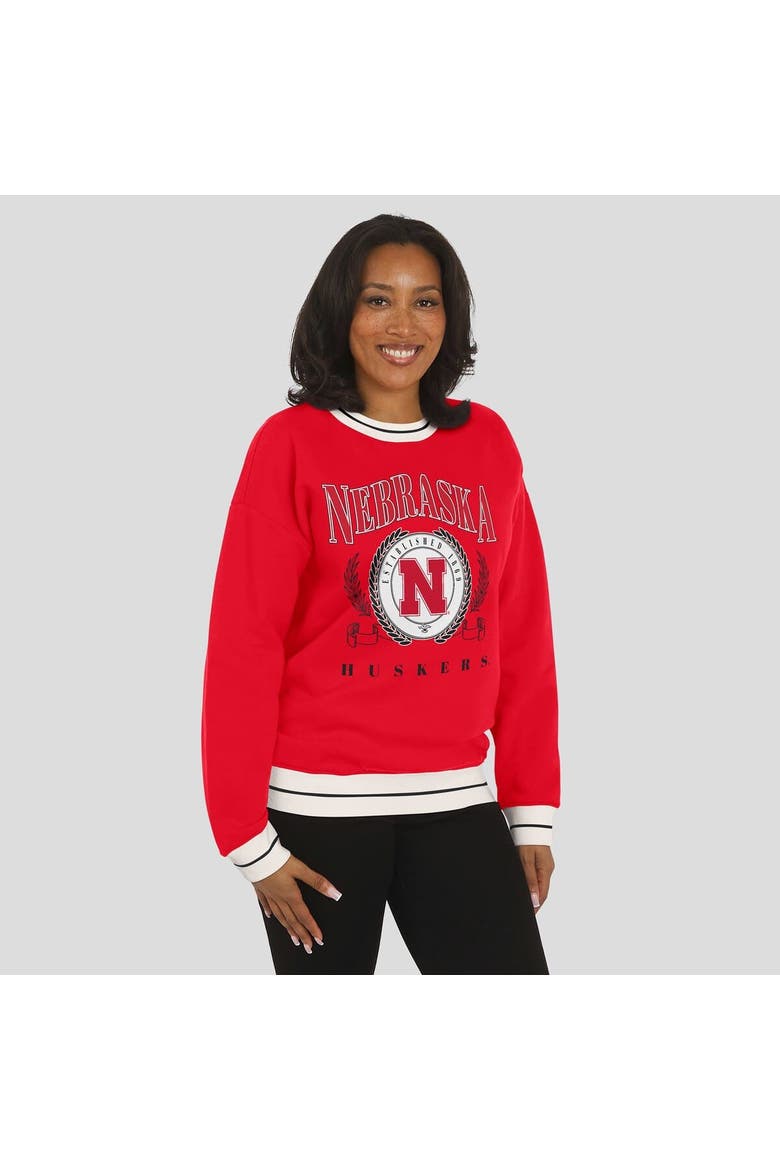 Women's WEAR by Erin Andrews Scarlet Nebraska Huskers Seal Sweatshirt, Alternate, color, Scarlet