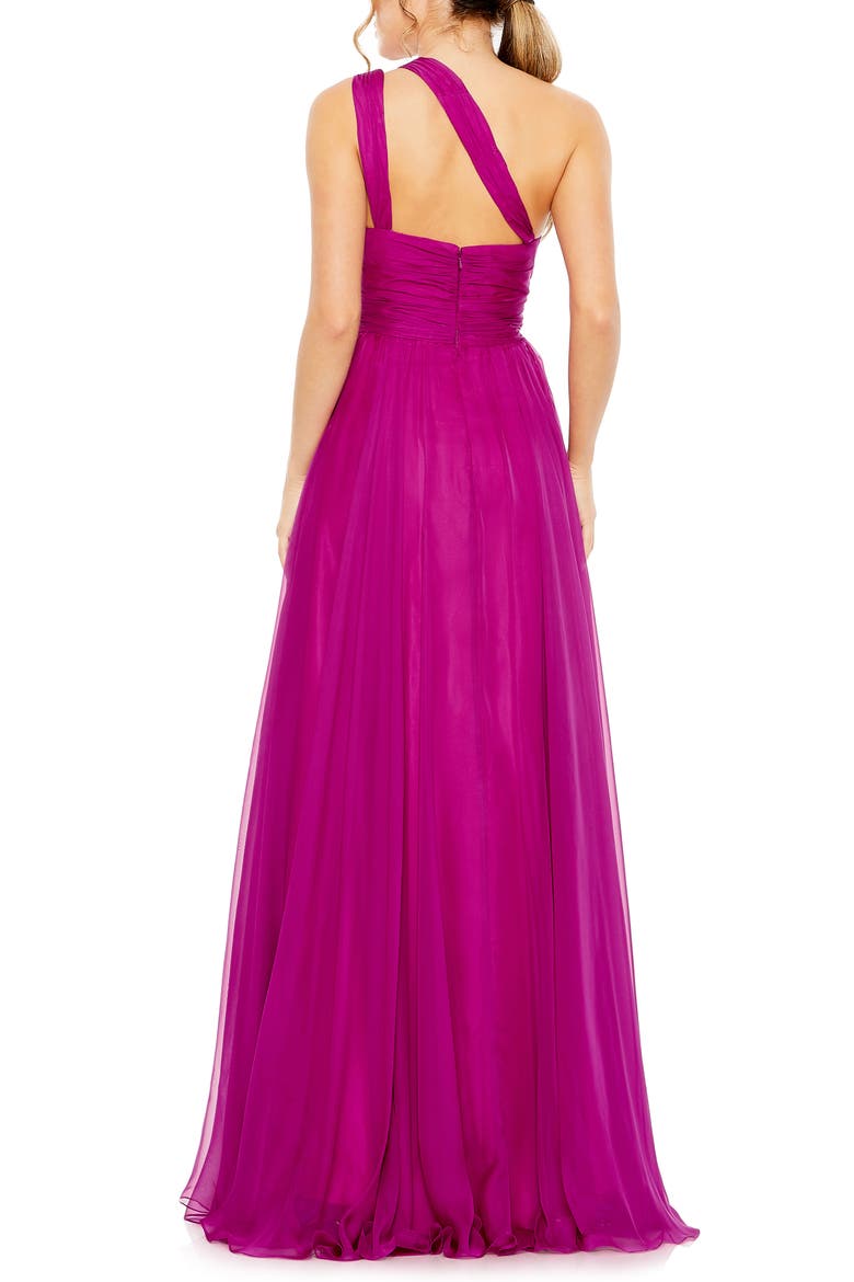 Stappy One-Shoulder A-Line Gown, Alternate, color, MAGENTA