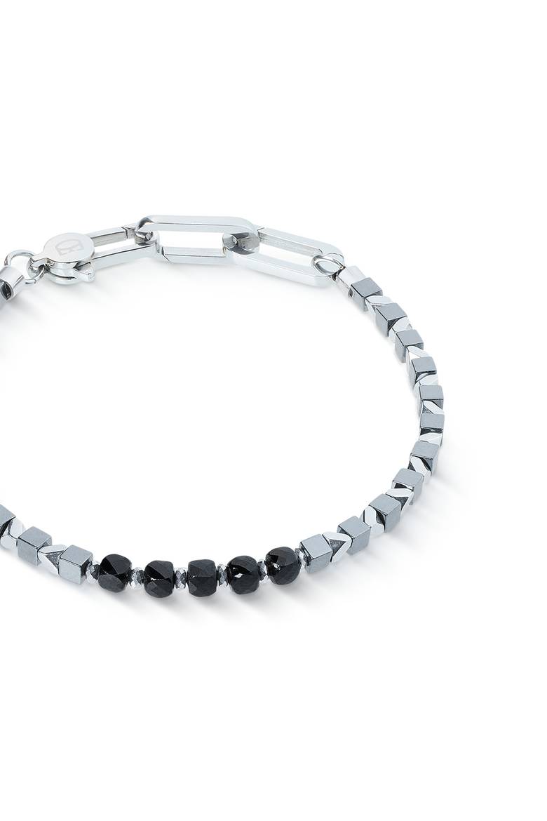 Bracelet Pulse Line Spinel Black-Silver, Alternate, color, Silver