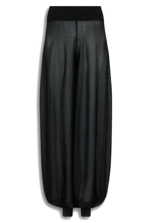 Shop Alaïa Sheer Balloon Pants In Noir Alaia