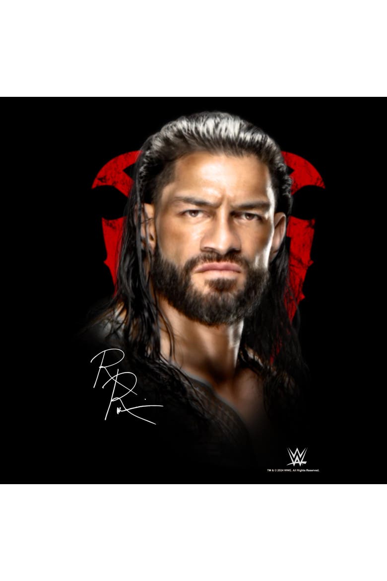 Boy's WWE Roman Portrait  Graphic T-Shirt, Alternate, color, Black