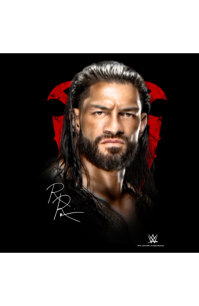 WWE Boy's WWE Roman Portrait Graphic T-Shirt, Alternate, color, Black