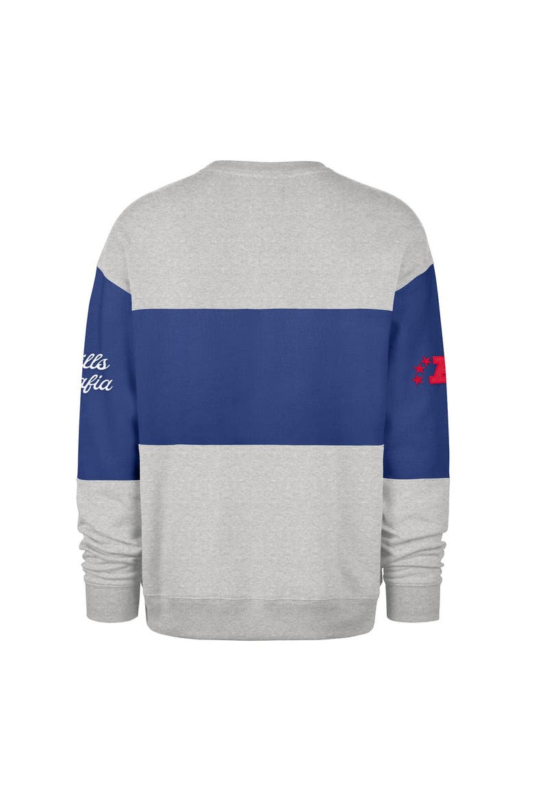 Men's '47 Royal/Heather Gray Buffalo Bills Blockfield Maximalist Sweatshirt, Alternate, color, Royal