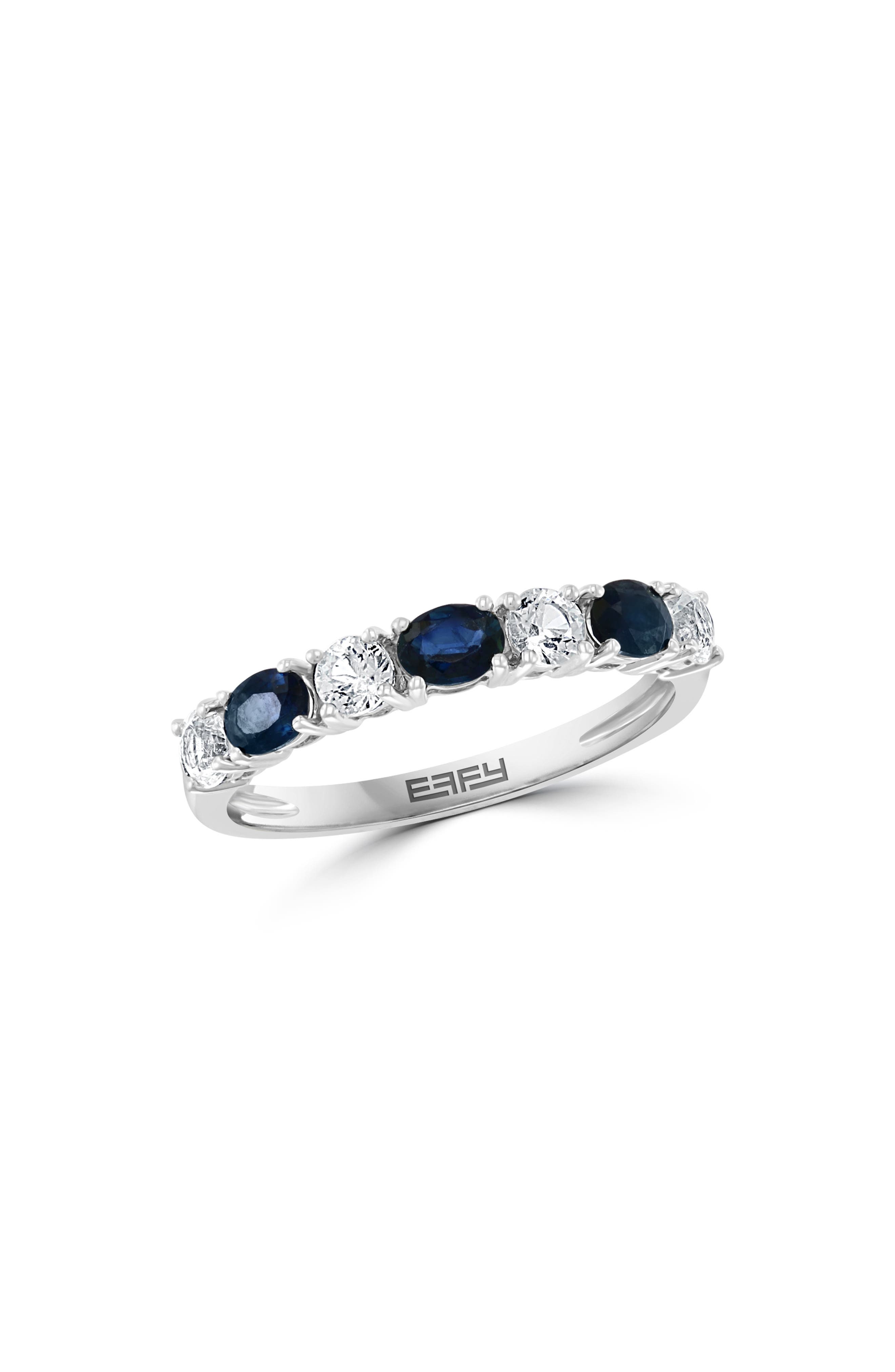 EFFY White & Blue Sapphire Ring