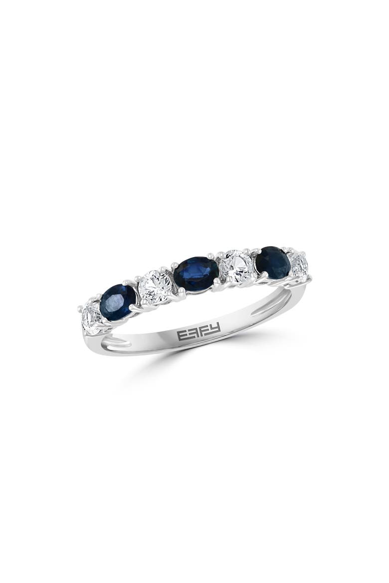 White & Blue Sapphire Ring, Main, color, BLUE