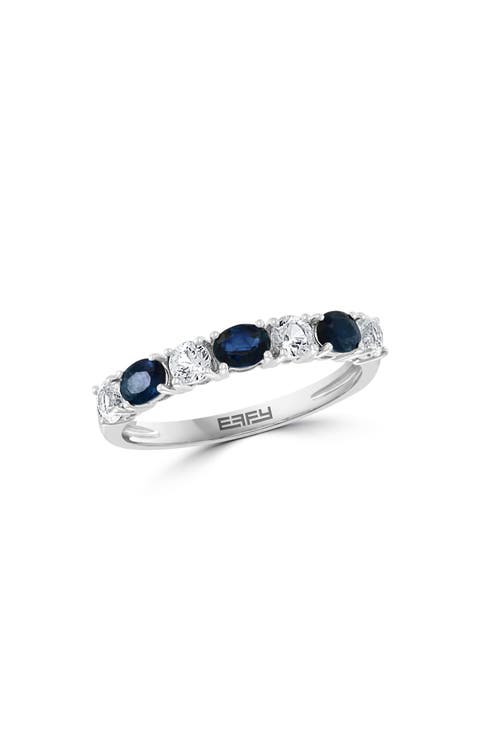 White & Blue Sapphire Ring