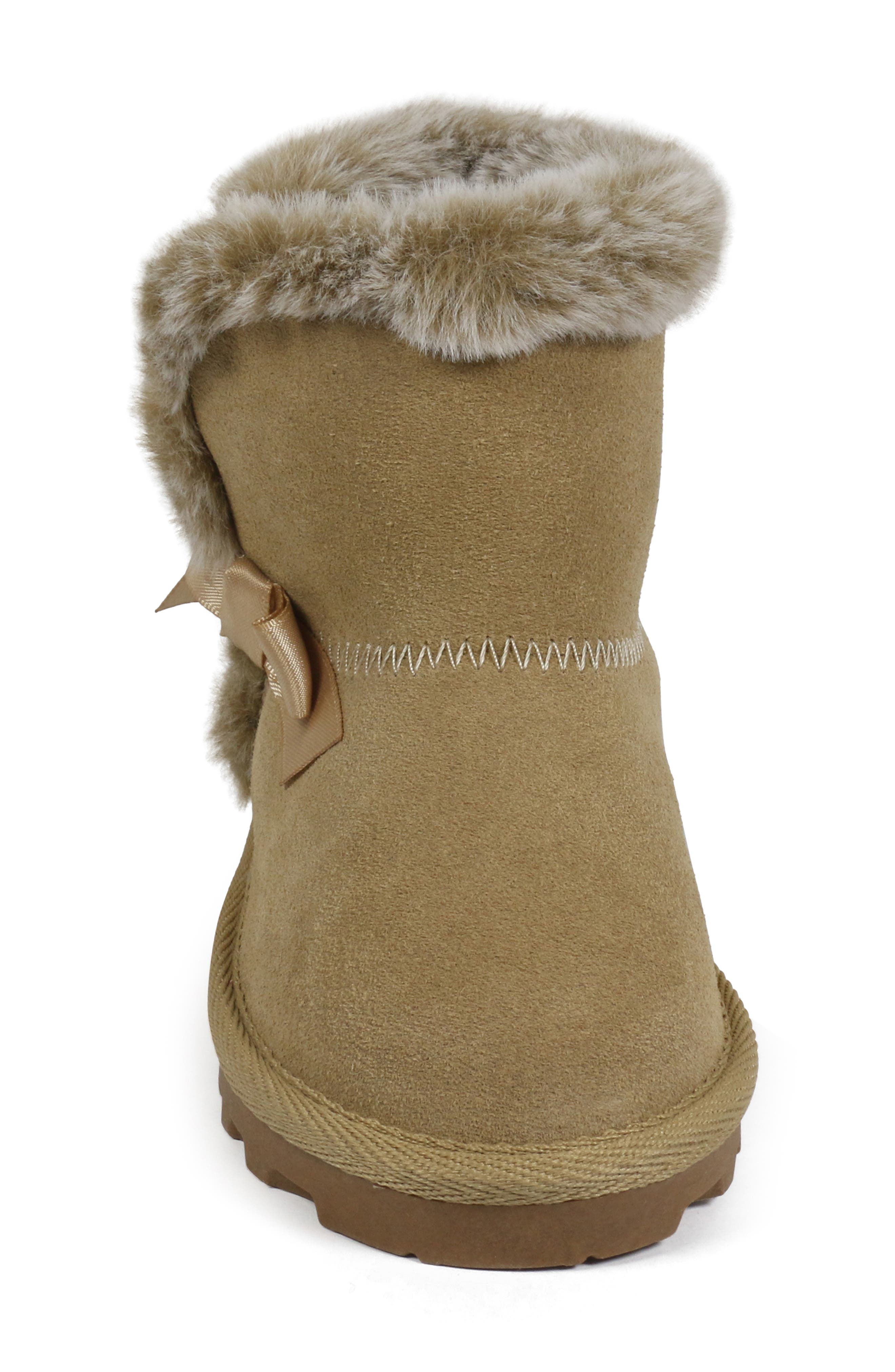 BEARPAW Kids' Suede Faux Fur Lined Boot, Alternate, color, 
