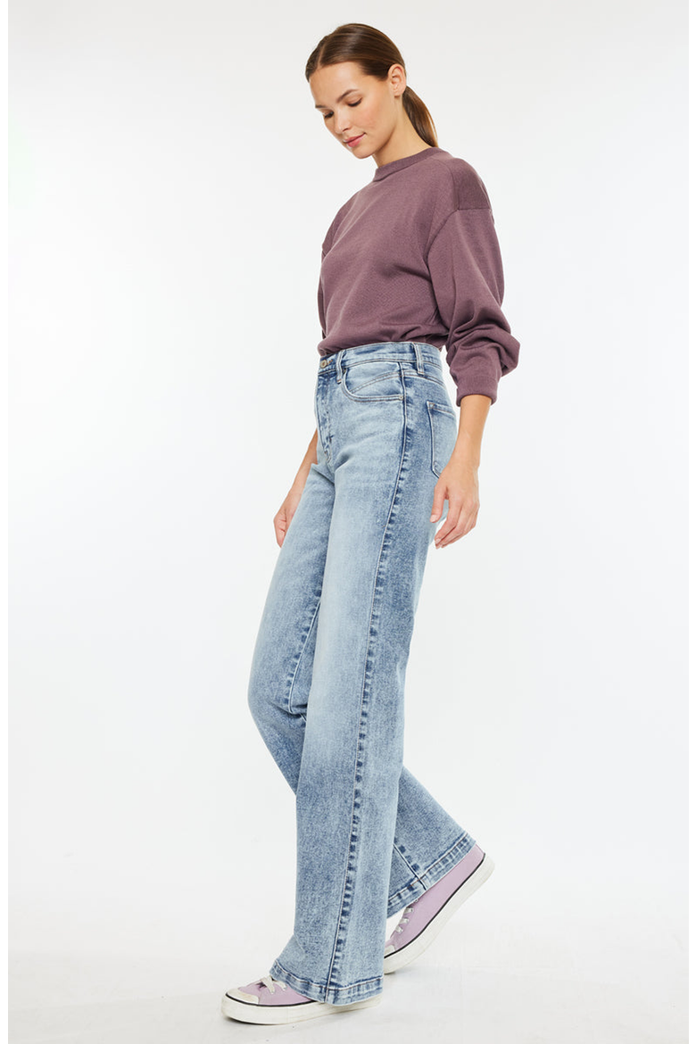 Roxana Ultra High Rise 90's Flare Jeans, Alternate, color, Medium Wash