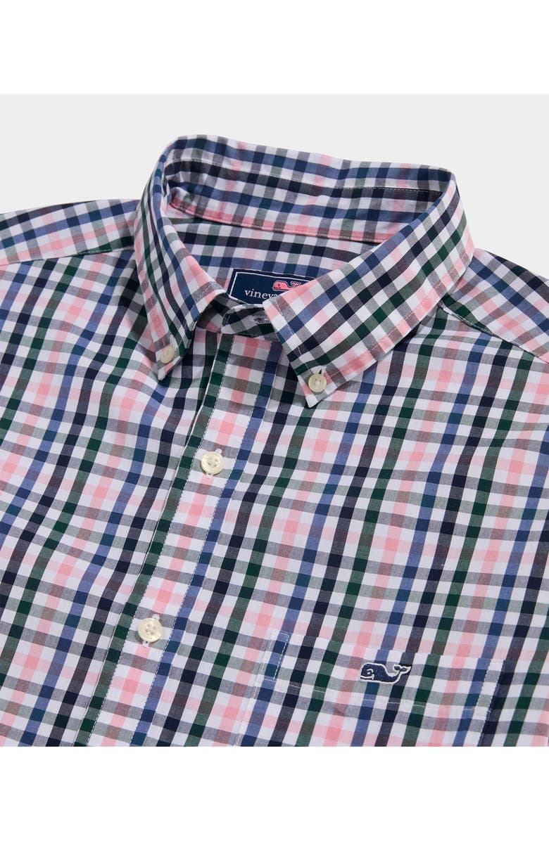 vineyard vines Classic Fit Tattersall Poplin Button-Down Shirt, Alternate, color, Palm Beach