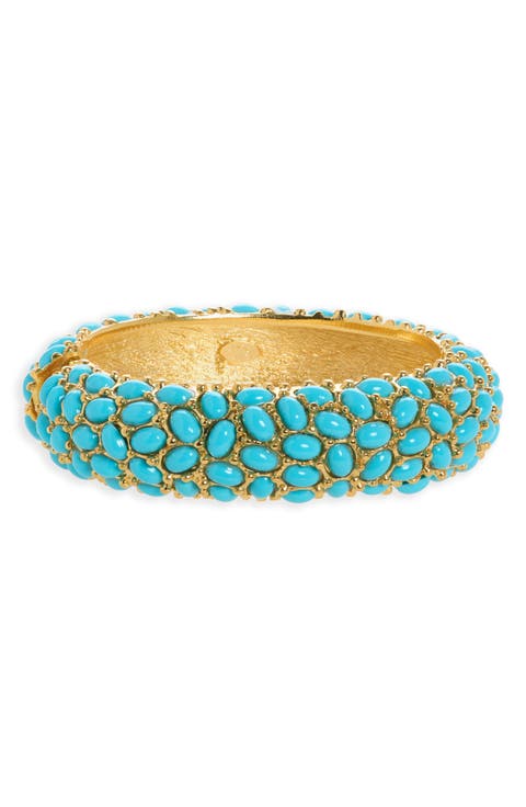 Semiprecious Stone Cabochon Oval Bracelet