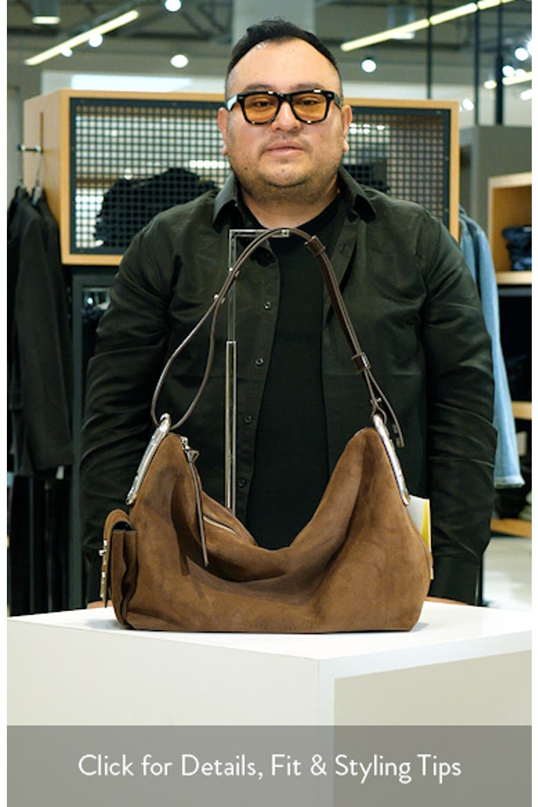 Large Scene Suede Shoulder Bag video
