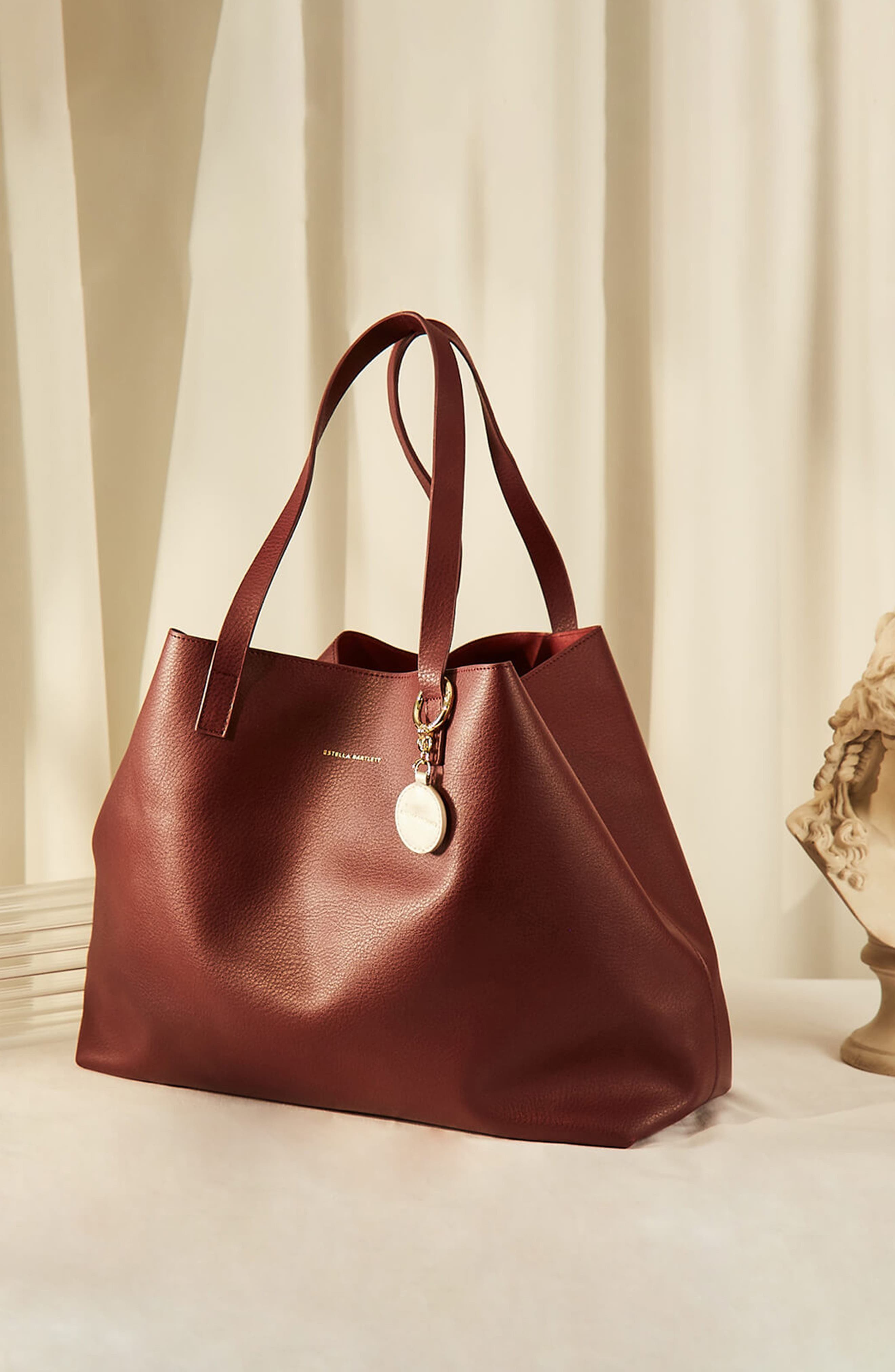 The Scoresby Wide Faux Leather Tote, Alternate, color, BURGUNDY