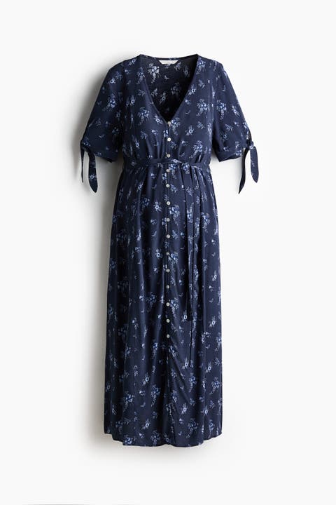 Mama Tie-belt Viscose Dress