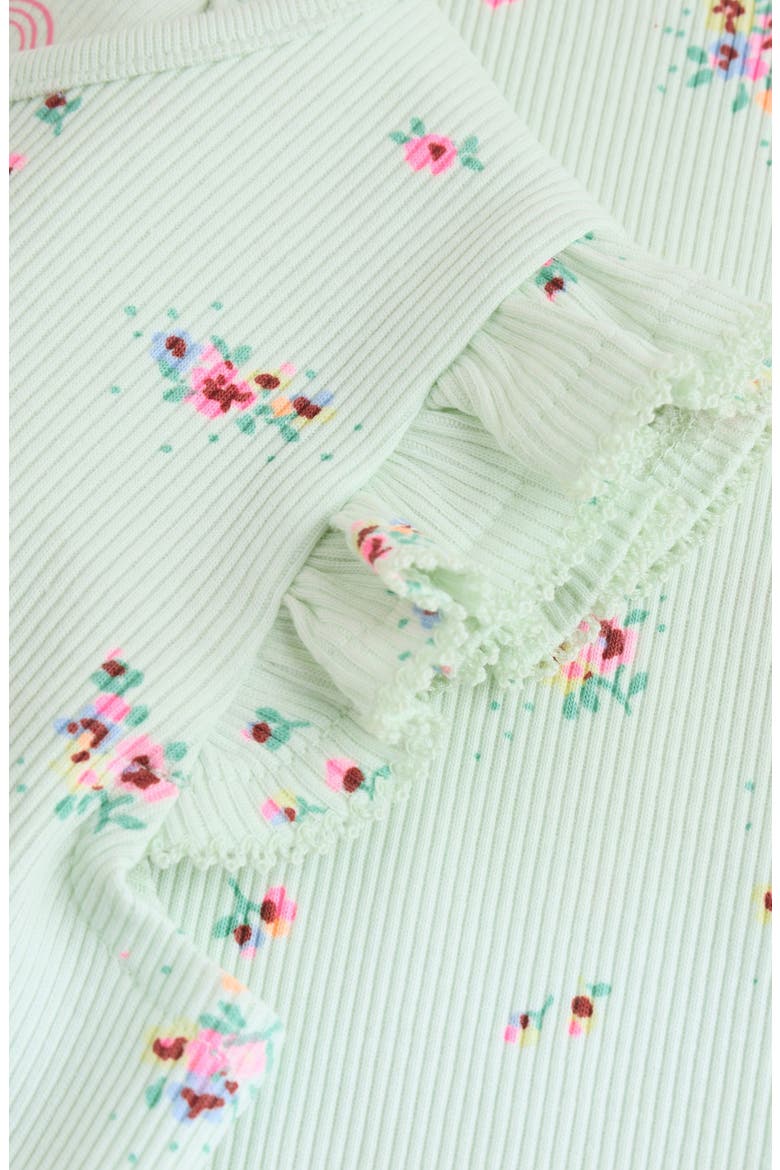 Ditsy Floral Top & Leggings Set, Alternate, color, GREEN