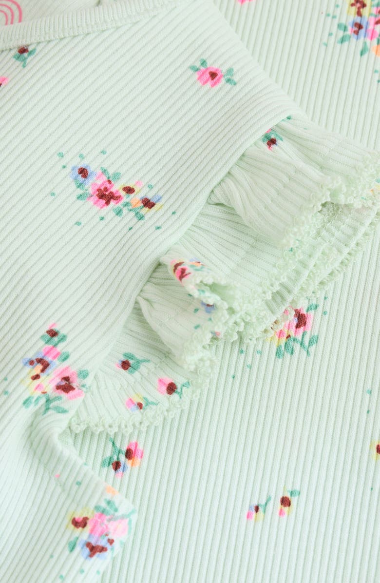 NEXT Ditsy Floral Top & Leggings Set, Alternate, color, Green