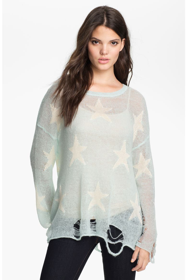 'Seeing Stars' Sweater, Main, color, MINT JELLY