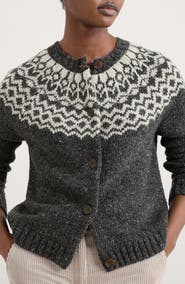 Seasalt Cornwall Port Kinnis Fair Isle Merino Wool Blend Cardigan
