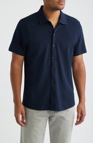 Robert Barakett Sorrell Short Sleeve Cotton Piqué Button-Up Shirt