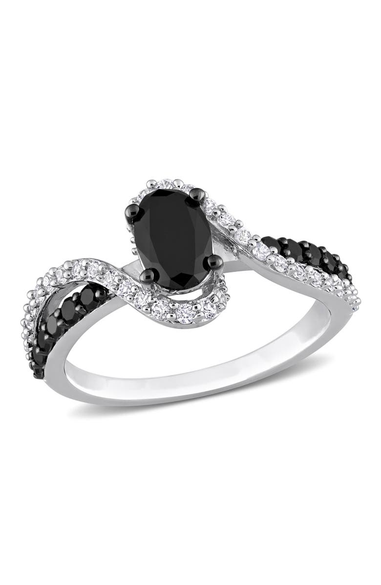Julianna B. Black Diamond & Created White Sapphire Swirl Ring, Main, color, Diamond