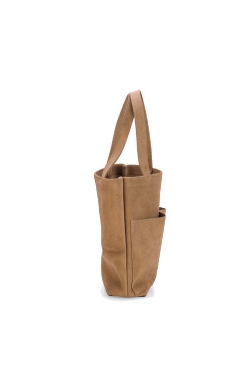 Ezra Arthur Brooklyn Nubuck Suede Leather Tote Bag In Sand