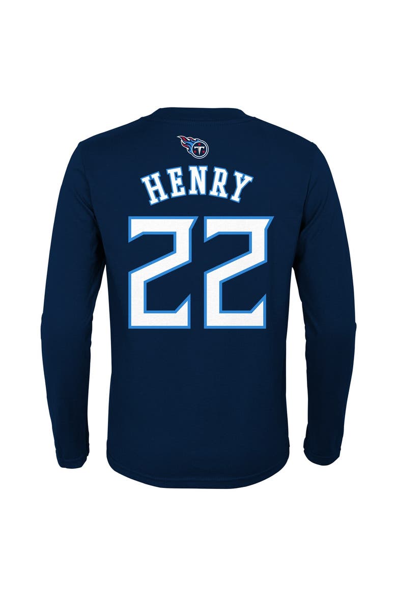 Youth Derrick Henry Navy Tennessee Titans Mainliner Player Name & Number Long Sleeve T-Shirt, Alternate, color, Navy