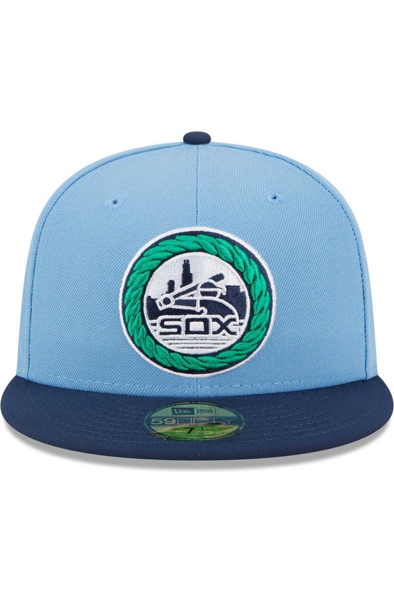 New Era Men's New Era Light Blue/Navy Chicago White Sox Green Undervisor 59FIFTY Fitted Hat, Alternate, color, Light Blue