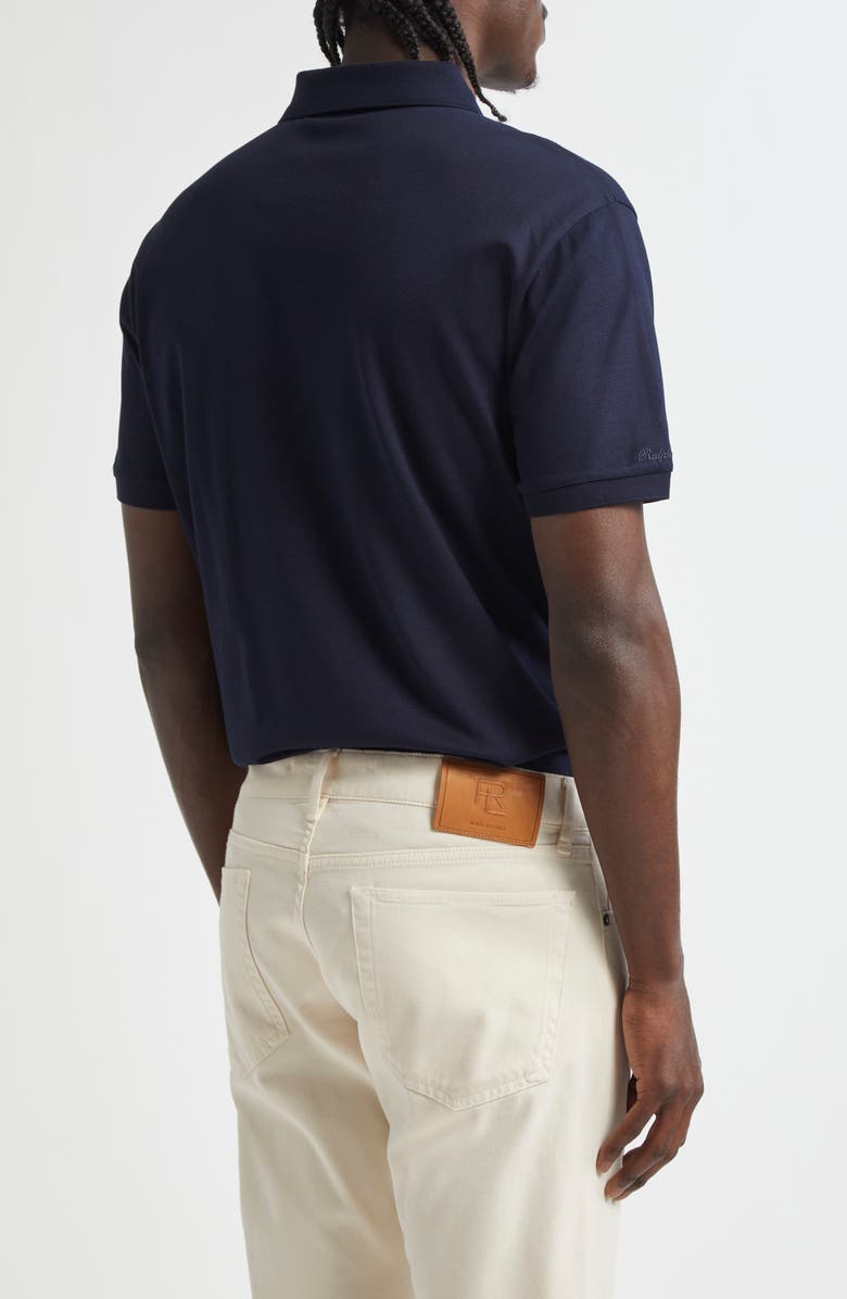 Ralph Lauren Purple Label Polo Bear Patch Cotton Piqué Polo, Alternate, color, Classic Chairman Navy