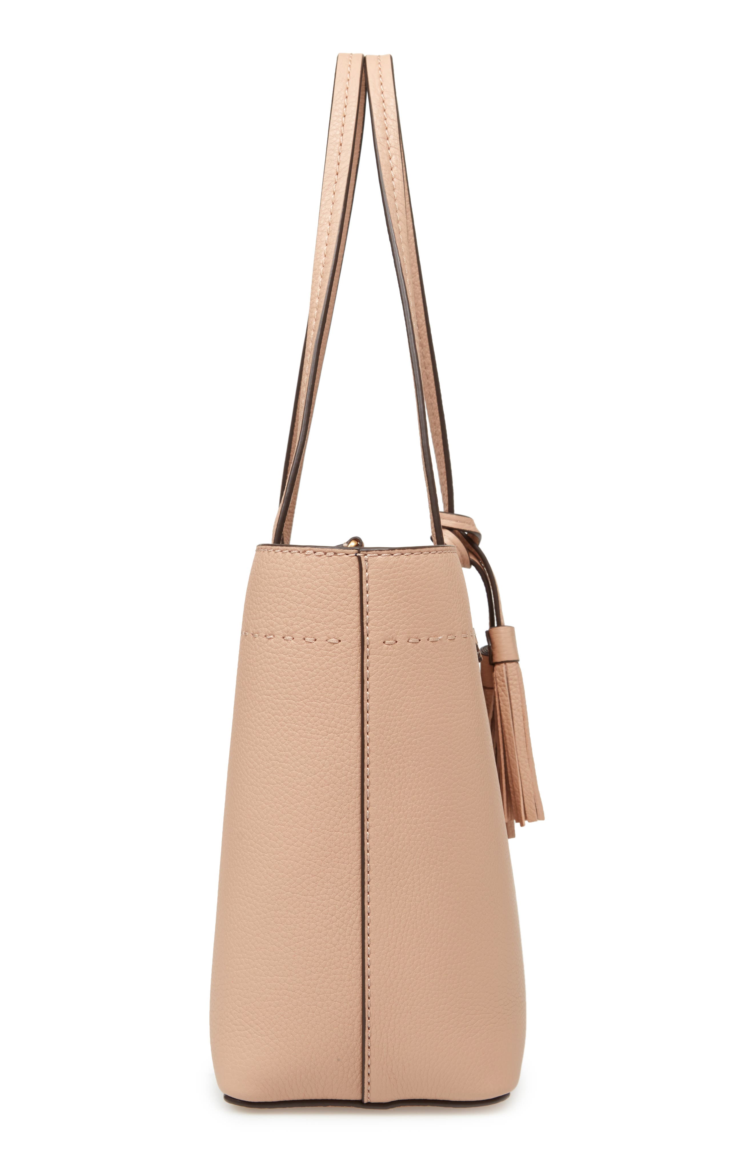 Small McGraw Leather Tote, Alternate, color, DEVON SAND