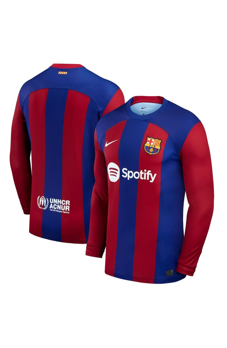 Nike Men's Nike Royal Barcelona 2023/24 Home Stadium Replica Long Sleeve Jersey, Main, color,