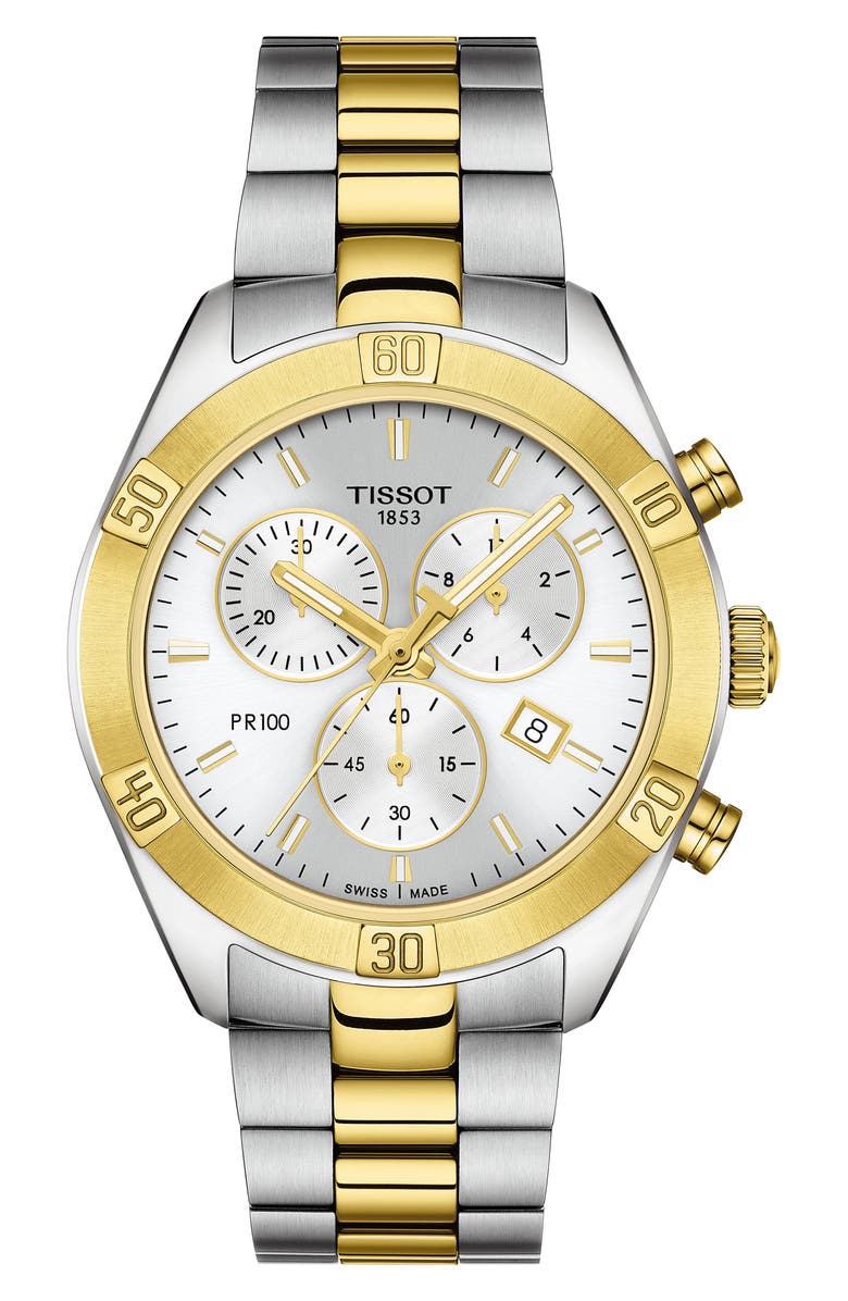 Tissot PR 100 Classic Chronograph Bracelet Watch, 38mm, Main, color,