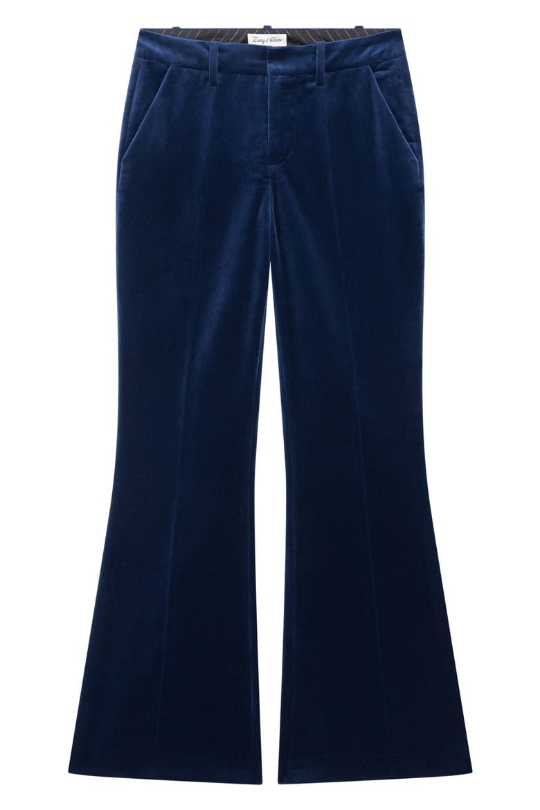 Prevy Velvet Flared Pants, Alternate, color, MARINE