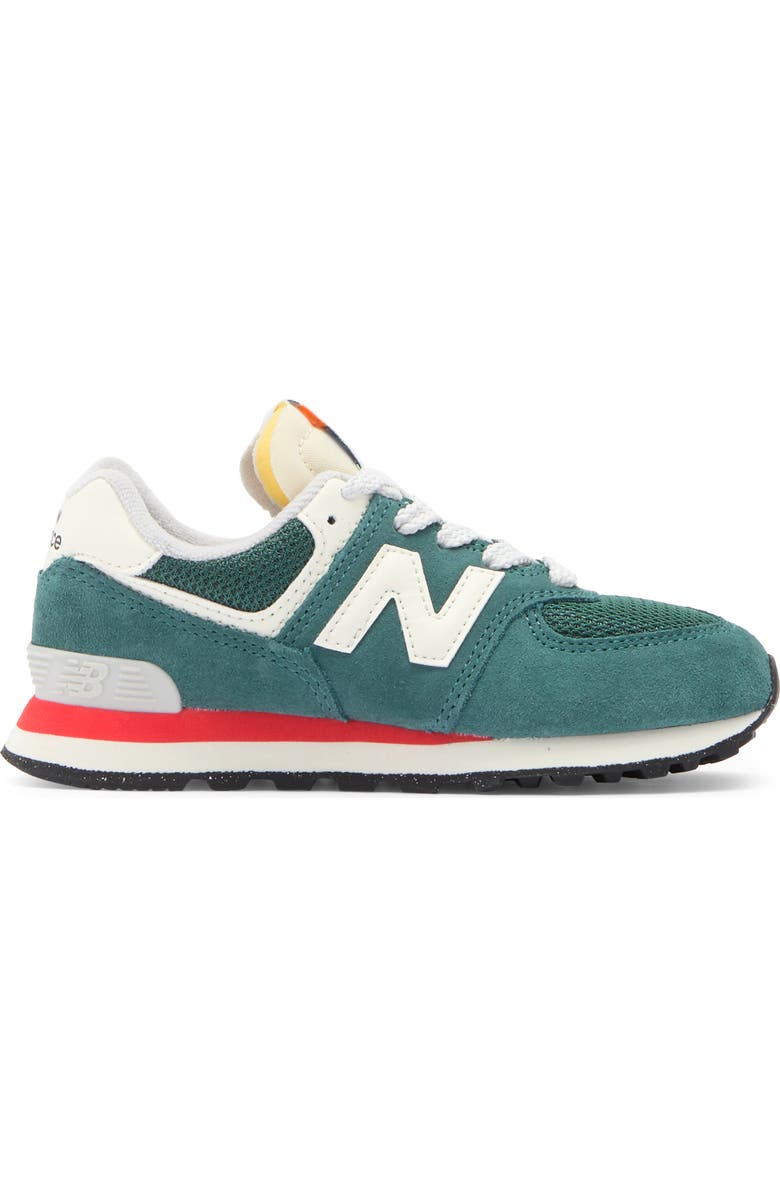 New Balance Kids' 574 Classic Sneaker, Alternate, color, New Spruce/ Blast Red