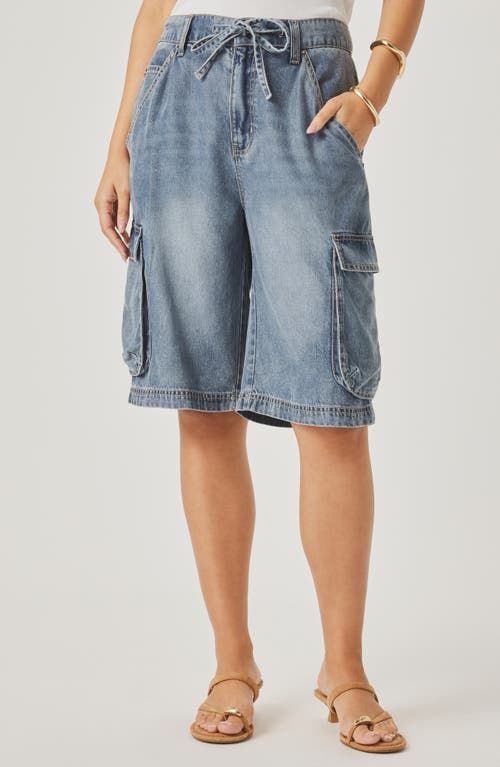 Splendid Denim Cargo Shorts in Bleached Indigo Blue at Nordstrom, Size Medium