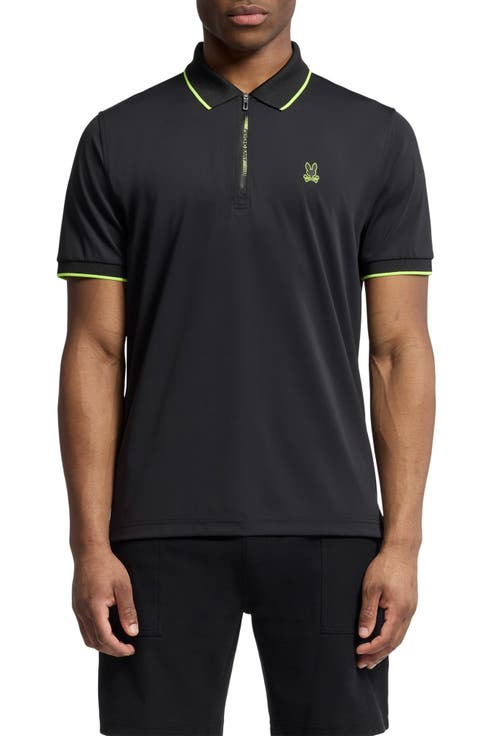 Jeffrey Tipped Zip Placket Polo