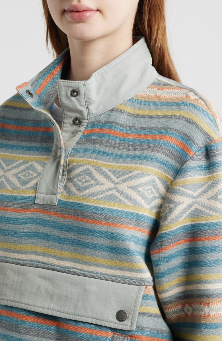 Pendleton Double Soft Half Snap Top, Alternate, color, Teal Multi Stripe
