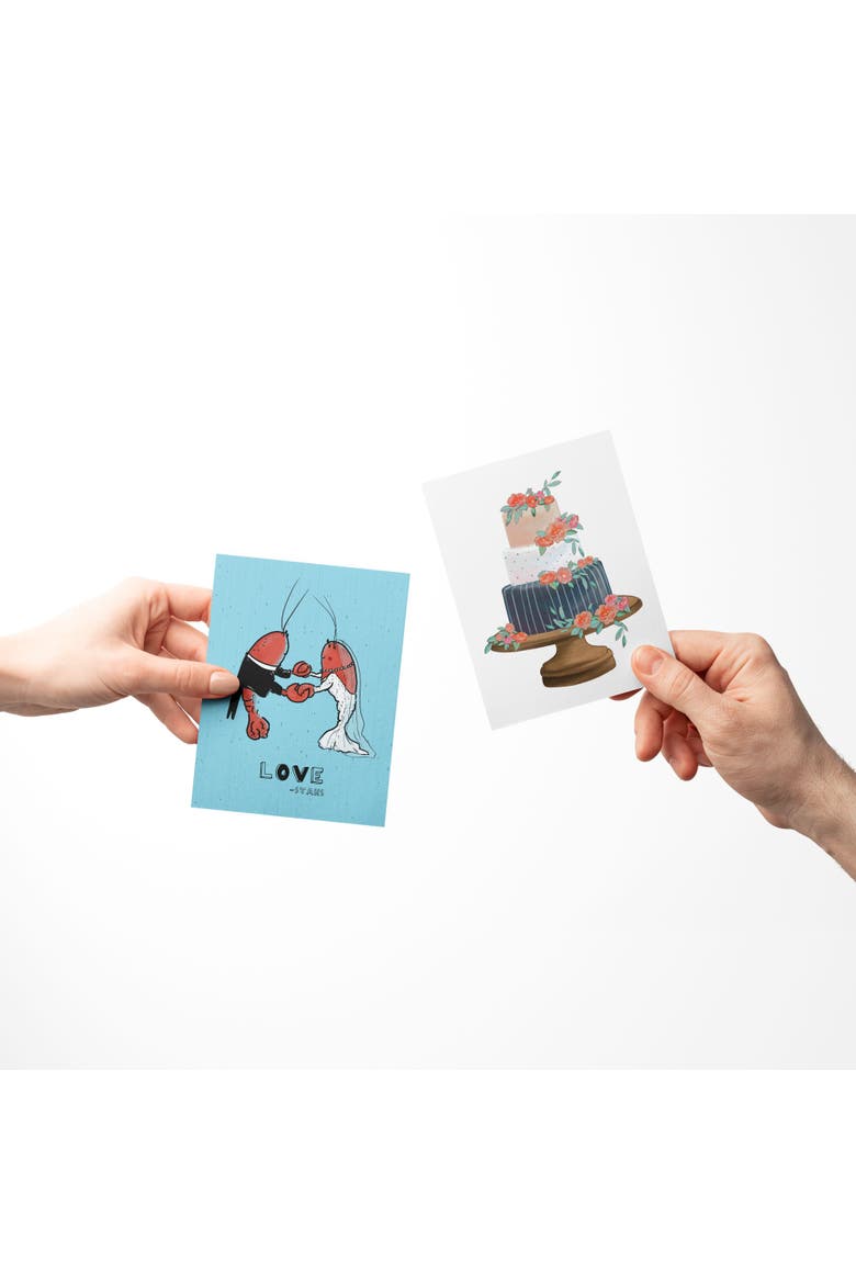 Wedding Greeting Card Pack (3ct) "Lobster Love, Cake, Knot", Alternate, color, Multi-Pack