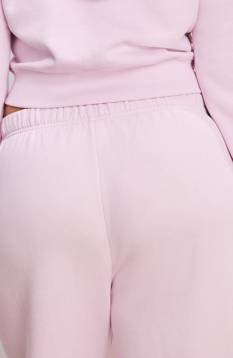 Good American Brushed Fleece Wide Leg Sweatpants, Alternate, color, Washed Cotton Candy Pink