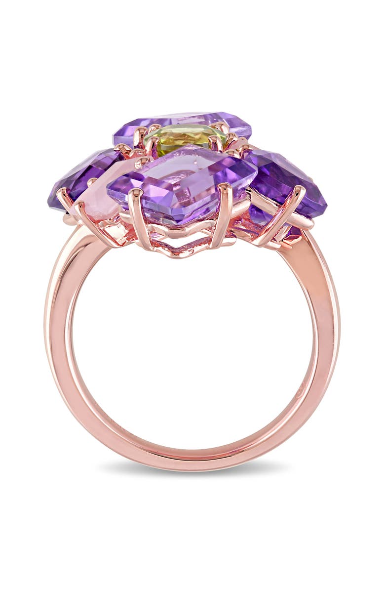 Julianna B. Multi-Gemstone Cluster Cocktail Ring 18k Rose Gold Plated, Alternate, color, Amethyst