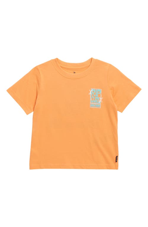 Rip Curl Kids' Grom Energy Cotton Graphic T-shirt In Mandarin Zest