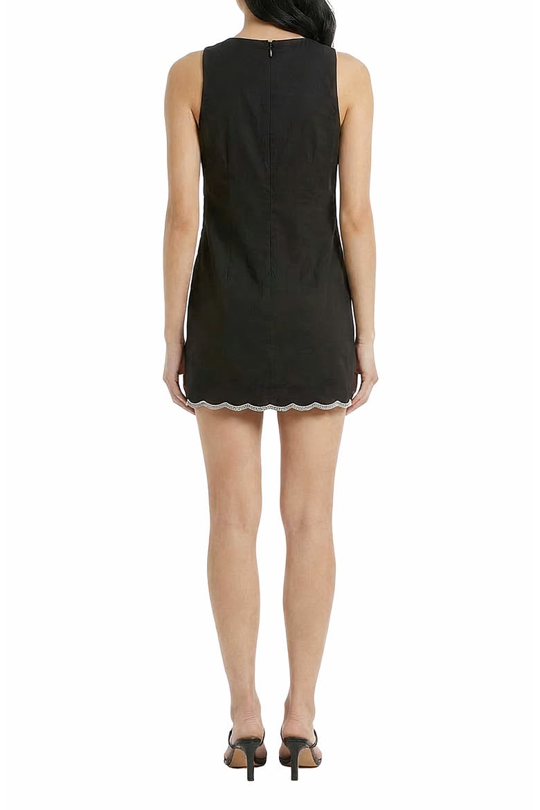 Embroidered Sleeveless Cotton Minidress, Alternate, color, BLACK