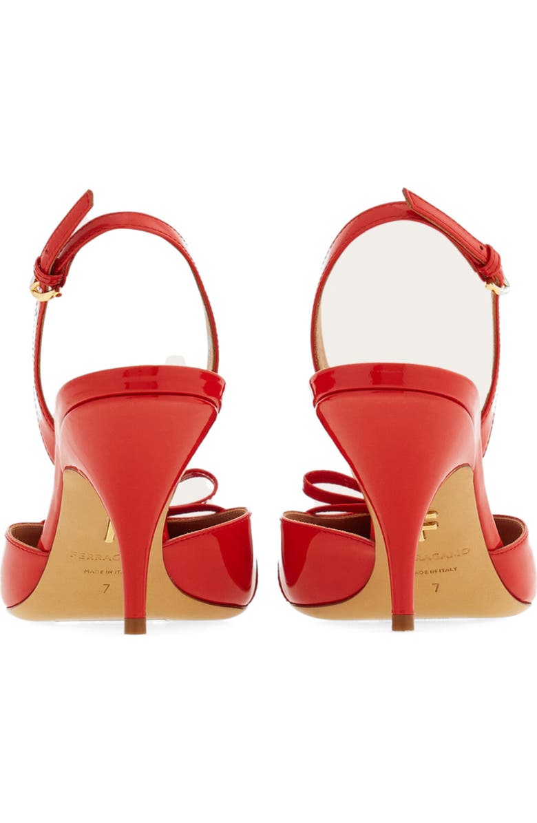FERRAGAMO Gylla Pointed Toe Slingback Pump, Alternate, color, Flame Red