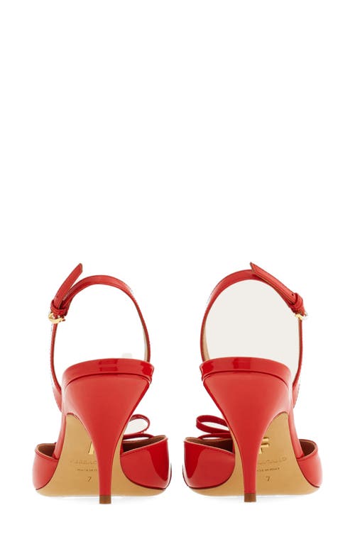Shop Ferragamo Gylla Pointed Toe Slingback Pump In Flame Red