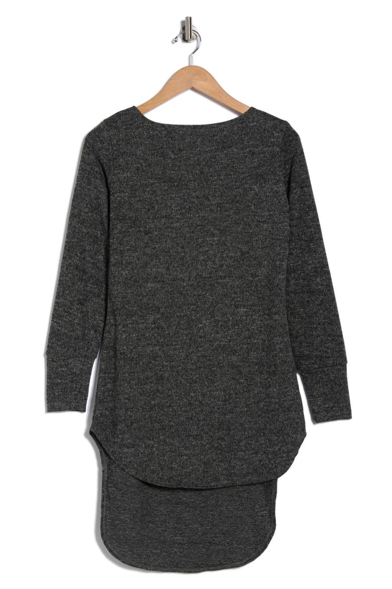 Boat Neck High Low Sweater, Alternate, color, DARK DULL GRAY