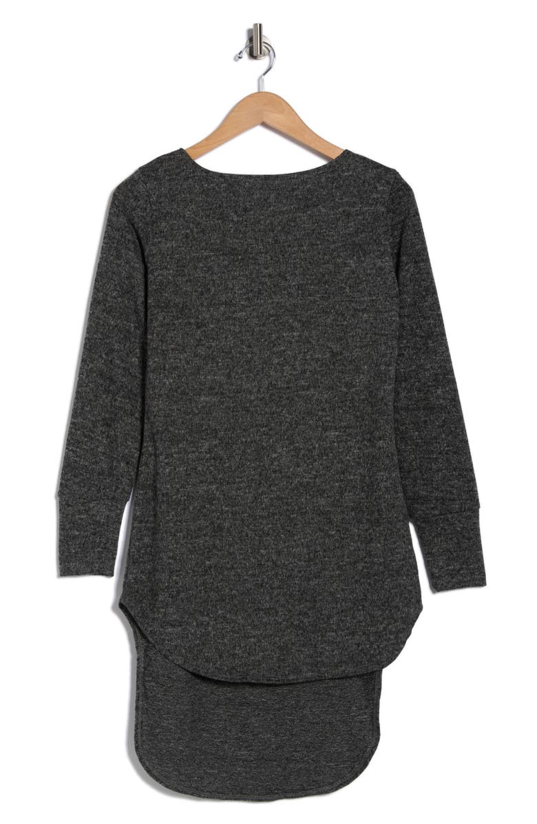 GO COUTURE Boat Neck High Low Sweater, Main, color, Dark Dull Gray