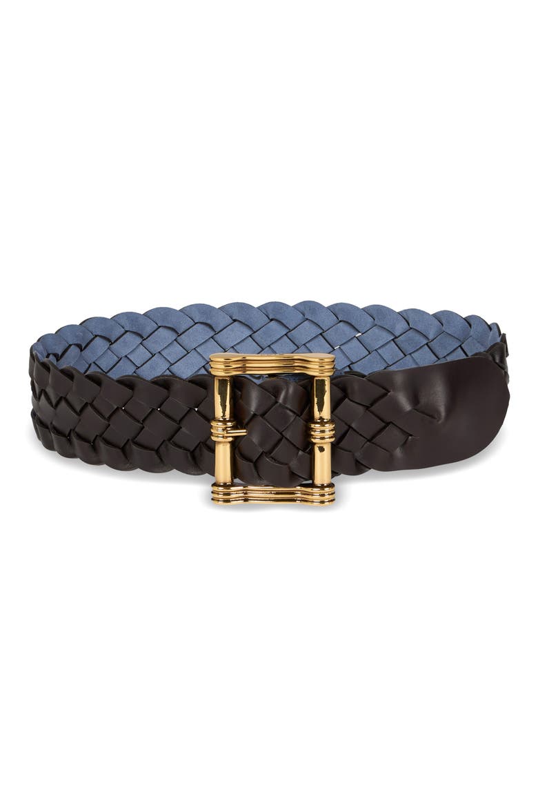 Woven Reversible Suede Belt, Alternate, color, AVIO