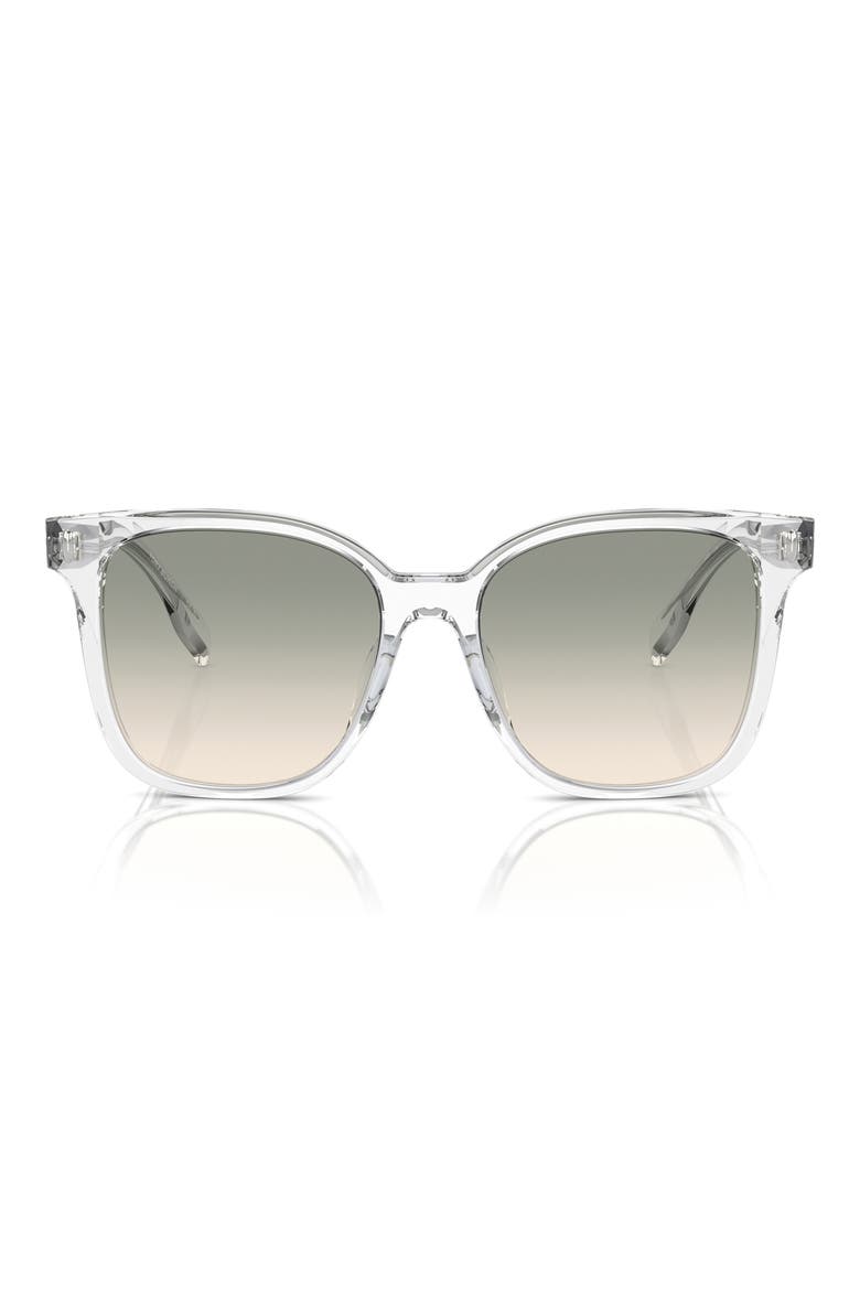 53mm Gradient Square Sunglasses, Main, color, CLEAR