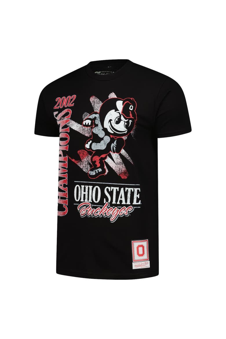 Men's Mitchell & Ness  Black Ohio State Buckeyes Retro Brush Mineral Wash T-Shirt, Alternate, color, Black