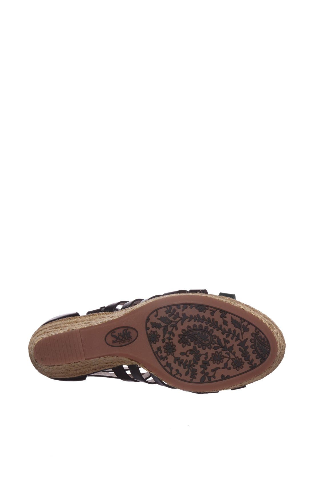 'Priti' Wedge Sandal, Alternate, color, BLACK