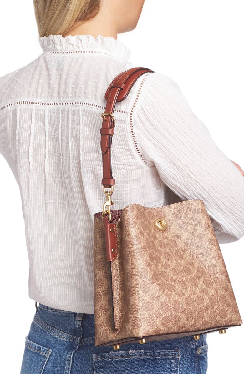 COACH Willow Signature Coated Canvas Shoulder Bag, Alternate, color,
