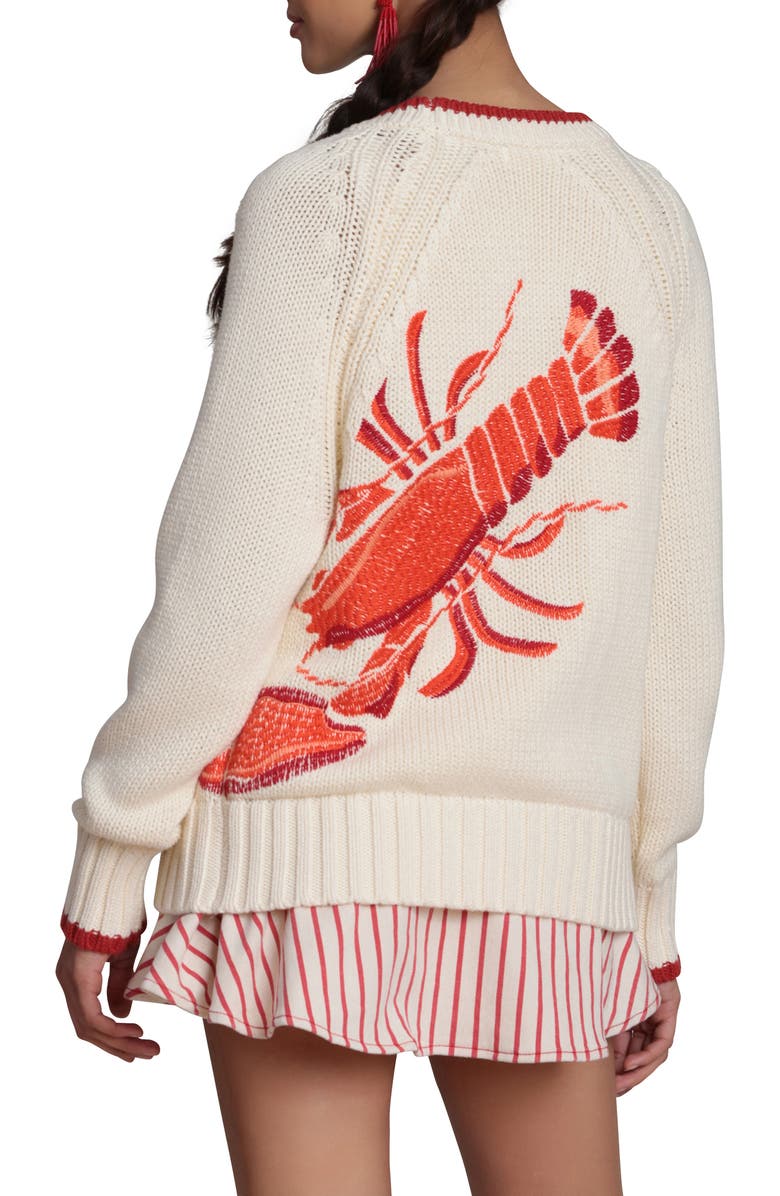 Avec Les Filles Intarsia Lobster Cardigan, Alternate, color, Ivory Multi